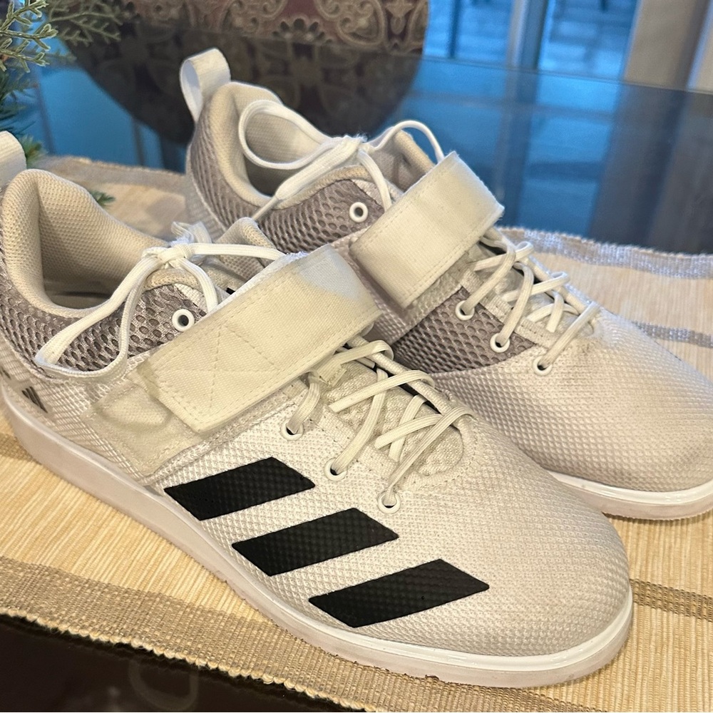 Adidas  Powerlift Weightlifting Shoes White/Black- Size 10.5 - Picture 2 of 9
